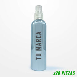 20 Botellas Pet 125ml Metalizado Plata con Atomizador