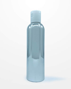 20 Botellas Pet 125ml Metalizado Plata con Tapa Flip Top